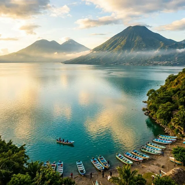 Sunrise over Lake Atitlán, Guatemala, home to one of the retreats