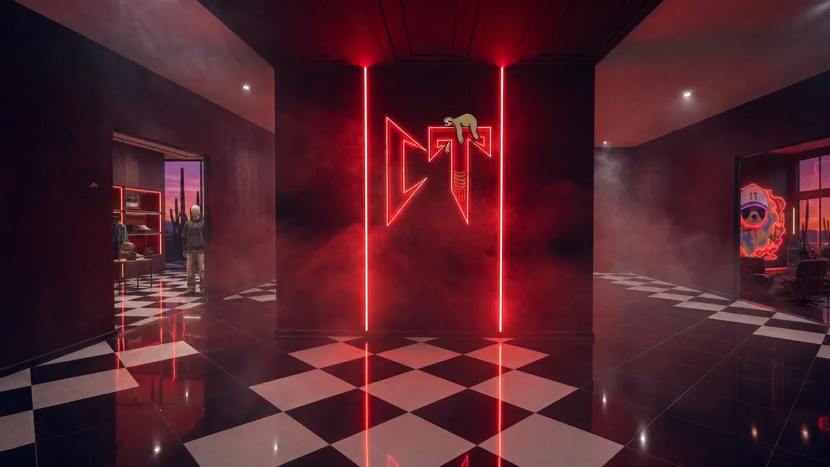 Render of the virtual building's lobby